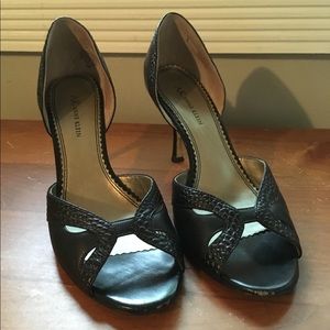 Anne Klein Black Peep Toe Heels
